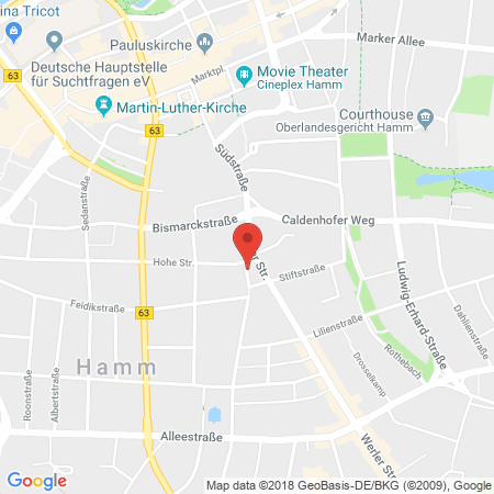 Position der Autogas-Tankstelle: Hamm, Werler Str. 6 in 59065, Hamm