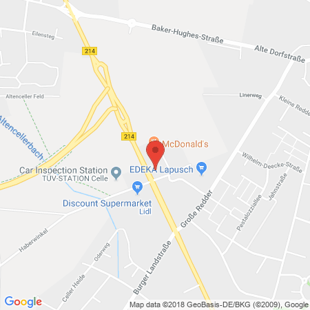 Position der Autogas-Tankstelle: Aral Tankstelle in 29227, Celle