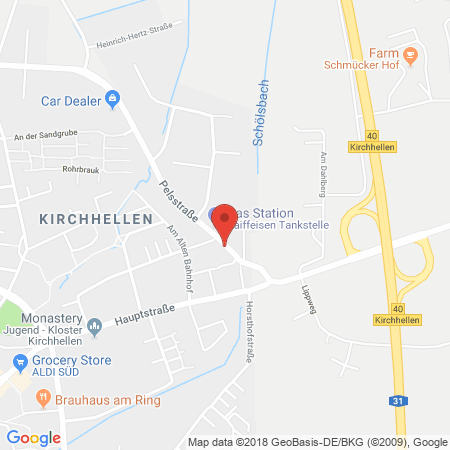 Position der Autogas-Tankstelle: Tankstelle Kirchhellen in 46244, Kirchhellen
