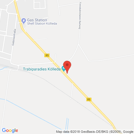Position der Autogas-Tankstelle: AVIA Tankstelle in 99625, Kölleda