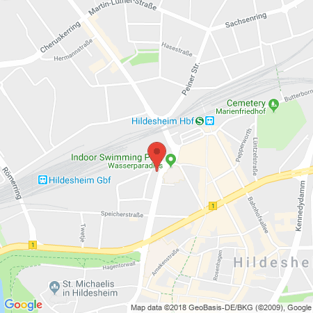 Position der Autogas-Tankstelle: Leo Hildesheim in 31134, Hildesheim