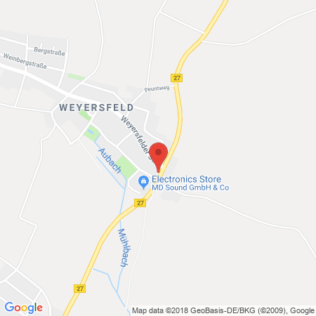 Position der Autogas-Tankstelle: AVIA Tankstelle in 97783, Karsbach-weyersfeld