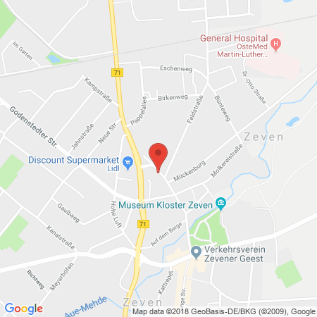 Position der Autogas-Tankstelle: Shell Tankstelle in 27404, Zeven