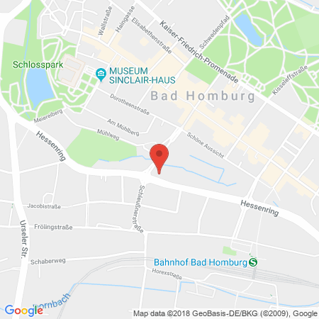 Position der Autogas-Tankstelle: Esso Tankstelle in 61348, Bad Homburg