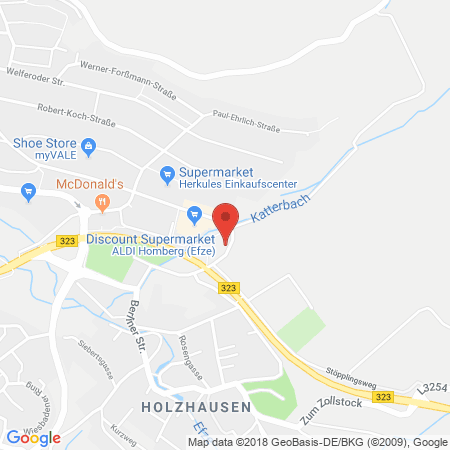 Standort der Autogas Tankstelle: HONSEL-Tankstelle in 34576, Homberg/Efze