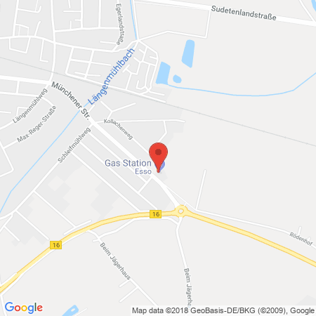 Position der Autogas-Tankstelle: Esso Tankstelle in 86633, Neuburg