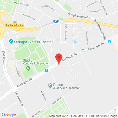 Position der Autogas-Tankstelle: Aral Tankstelle in 44791, Bochum
