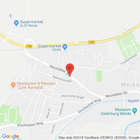 Position der Autogas-Tankstelle: Gulf Tankstelle in 07570, Weida