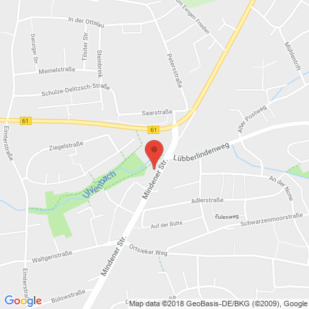 Position der Autogas-Tankstelle: Aral Tankstelle in 32049, Herford