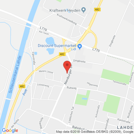 Position der Autogas-Tankstelle: Tankstelle Saxowsky in 32469, Petershagen