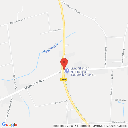 Position der Autogas-Tankstelle: Tankstelle Hempelmann in 32278, Kirchlengern