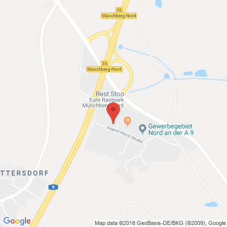 Position der Autogas-Tankstelle: Esso Tankstelle in 95213, Muenchberg