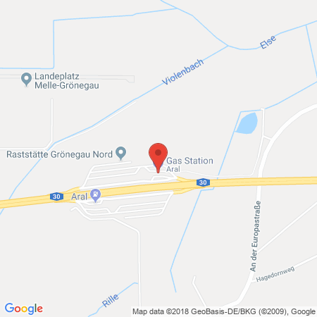 Position der Autogas-Tankstelle: Aral Tankstelle, Bat Grönegau Nord in 49328, Melle