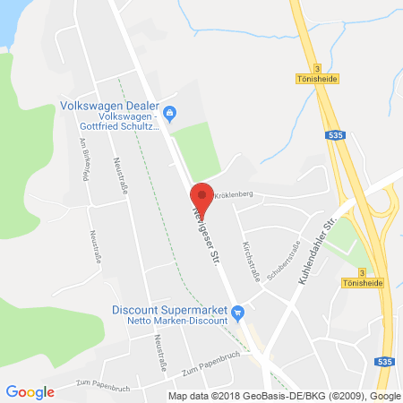 Position der Autogas-Tankstelle: JET Tankstelle in 42553, Velbert