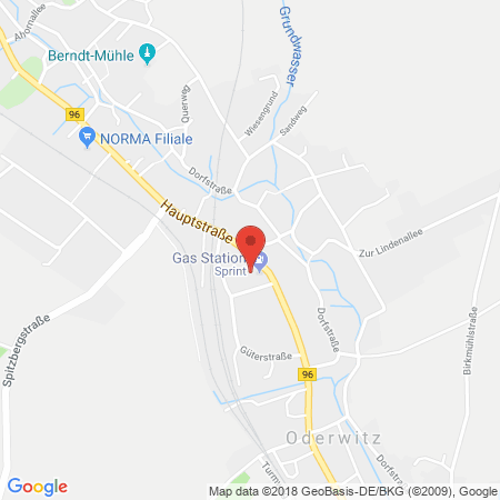 Position der Autogas-Tankstelle: Sprint Tankstelle in 02791, Oderwitz