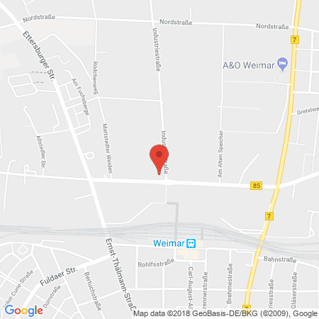 Position der Autogas-Tankstelle: Shell Tankstelle in 99427, Weimar