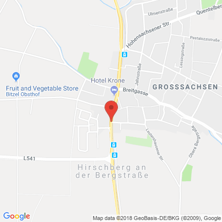 Standort der Autogas Tankstelle: Autohaus Bontenakel in 69493, Hirschberg
