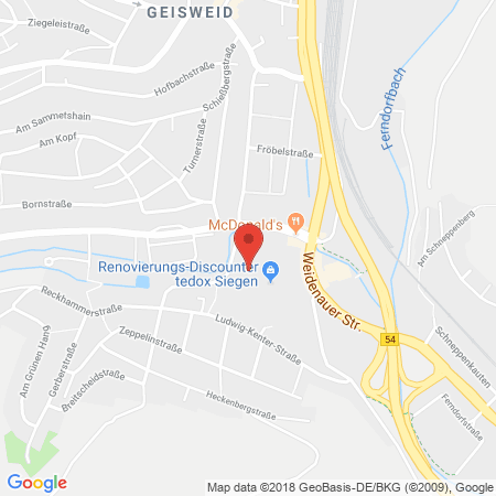 Position der Autogas-Tankstelle: Atrium Petrol in 57078, Siegen