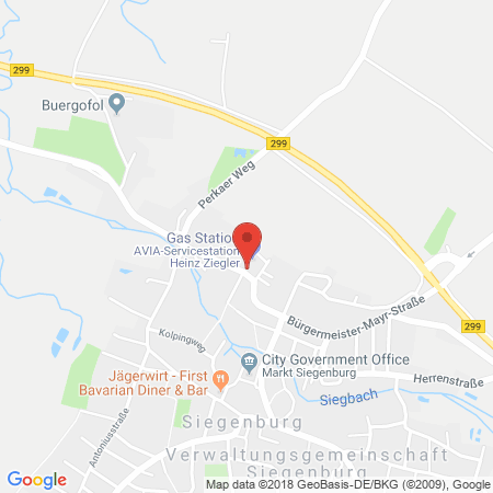 Position der Autogas-Tankstelle: AVIA Tankstelle in 93354, Siegenburg