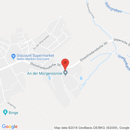 Position der Autogas-Tankstelle: Baywa Tankstelle in 09468, Geyer