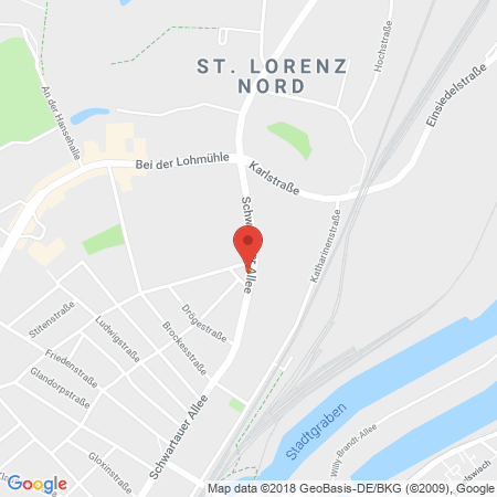 Position der Autogas-Tankstelle: JET Tankstelle in 23554, Luebeck