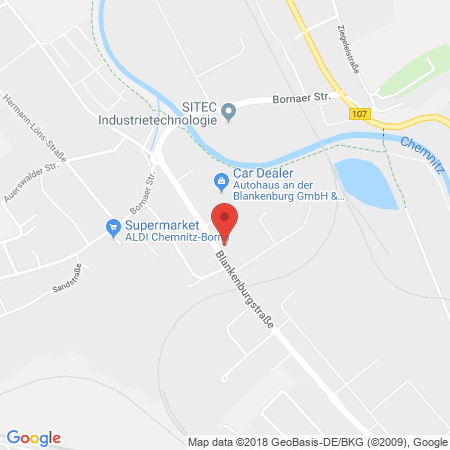 Position der Autogas-Tankstelle: Pinoil in 09114, Chemnitz Ot Borna-he