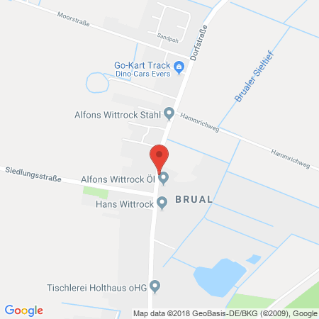 Position der Autogas-Tankstelle: Wt-rhede Brual in 26899, Rhede-brual