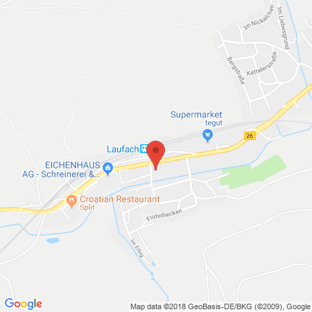 Position der Autogas-Tankstelle: Shell Tankstelle in 63846, Laufach