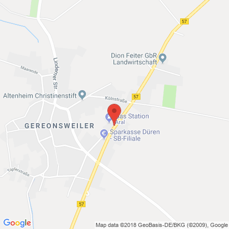 Position der Autogas-Tankstelle: Aral Tankstelle in 52441, Gereonsweiler/Linnich
