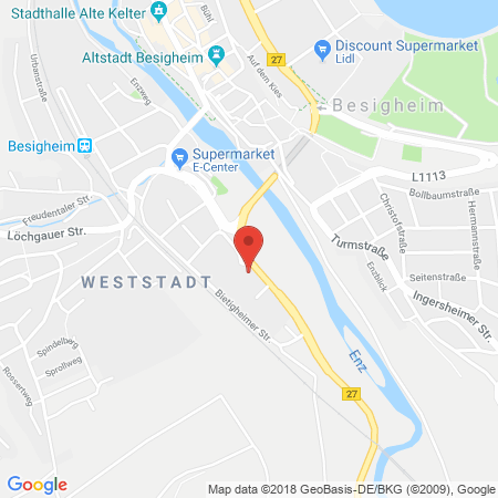 Position der Autogas-Tankstelle: Esso Tankstelle in 74354, Besigheim