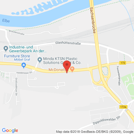 Position der Autogas-Tankstelle: HEM Tankstelle in 01796, Pirna