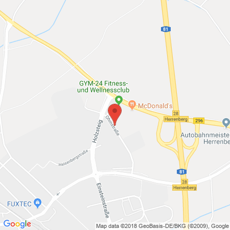 Position der Autogas-Tankstelle: Shell Tankstelle in 71083, Herrenberg