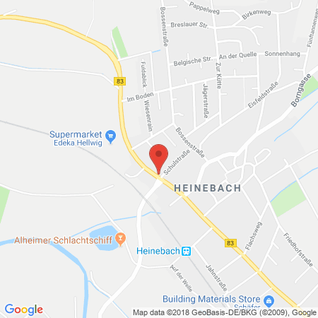 Position der Autogas-Tankstelle: AVIA Tankstelle in 36211, Alheim