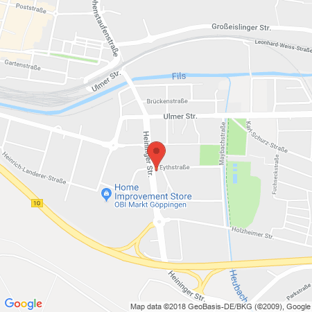 Position der Autogas-Tankstelle: Shell Tankstelle in 73037, Goeppingen