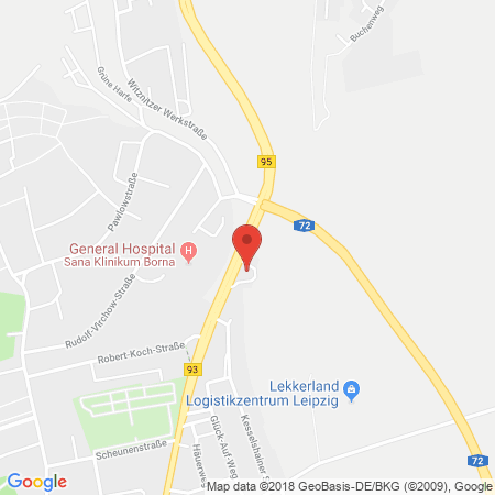 Position der Autogas-Tankstelle: Esso Tankstelle in 04552, Borna