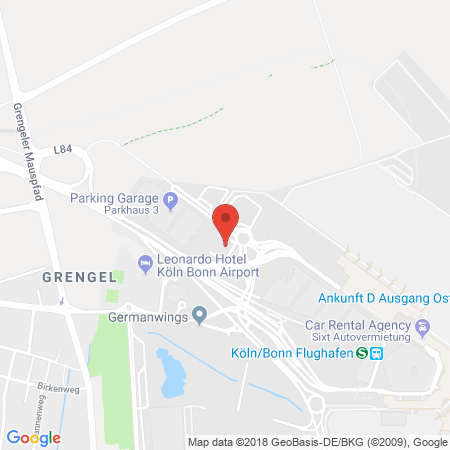 Position der Autogas-Tankstelle: Total Flughafen Koeln-bonn in 51147, Koeln
