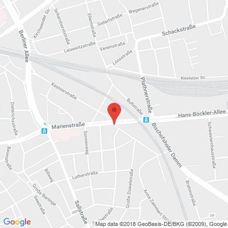 Position der Autogas-Tankstelle: Aral Tankstelle in 30171, Hannover