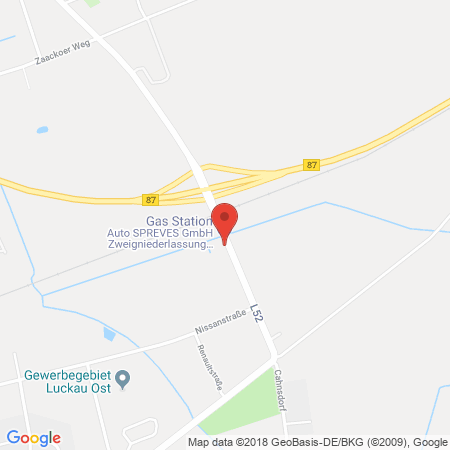 Position der Autogas-Tankstelle: Luckau in 15926, Luckau