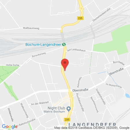Position der Autogas-Tankstelle: Aral Tankstelle in 44892, Bochum