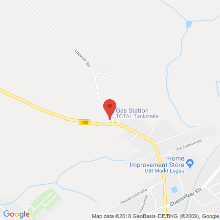 Position der Autogas-Tankstelle: Total Lugau in 09385, Lugau