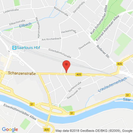 Position der Autogas-Tankstelle: Aral Tankstelle in 66740, Saarlouis