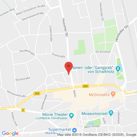 Position der Autogas-Tankstelle: Esso Tankstelle in 25746, Heide