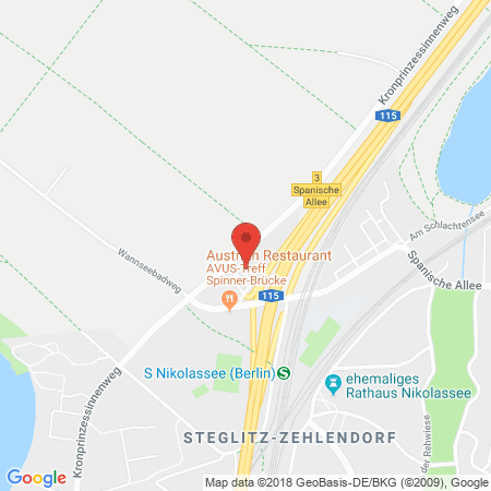 Position der Autogas-Tankstelle: Agip Tankstelle in 14129, Berlin