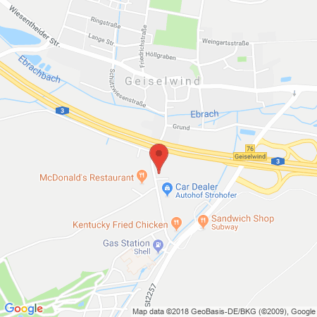 Position der Autogas-Tankstelle: Total Autohof Geiselwind in 96160, Geiselwind