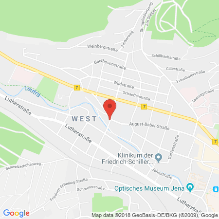Position der Autogas-Tankstelle: Total Jena in 07743, Jena