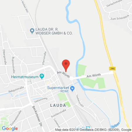 Position der Autogas-Tankstelle: Tankcenter Herm Lauda in 97922, Lauda