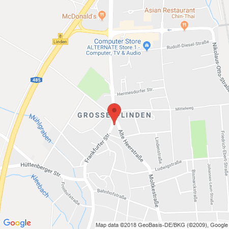 Position der Autogas-Tankstelle: Total Linden in 35440, Linden