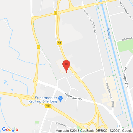 Position der Autogas-Tankstelle: Tankstelle Am E-center in 77656, Offenburg