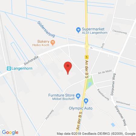 Position der Autogas-Tankstelle: Team Tankstelle Langenhorn in 25842, Langenhorn