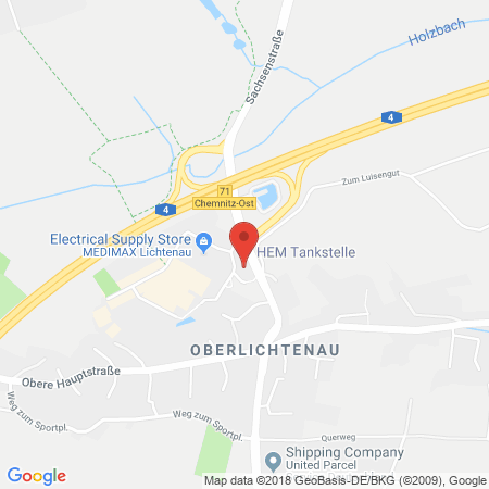 Position der Autogas-Tankstelle: HEM Tankstelle in 09244, Lichtenau